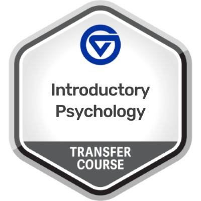 Example of a direct credit transfer course badge in Introductory Psychology